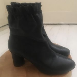 Italian Leather Black Booties